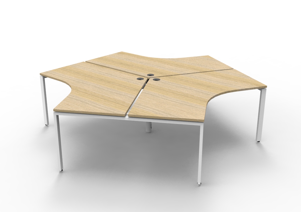 Profile 3 Person 120 Degree Workstation 